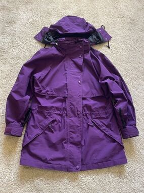 Vintage EDDIE BAUER Jacket GORE-TEX Raincoat Windbreaker Hood Purple size S